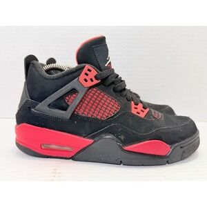 Jordan 4 Retro Red Thunder GS Black Crimson 408452-016 Youth Size 6Y